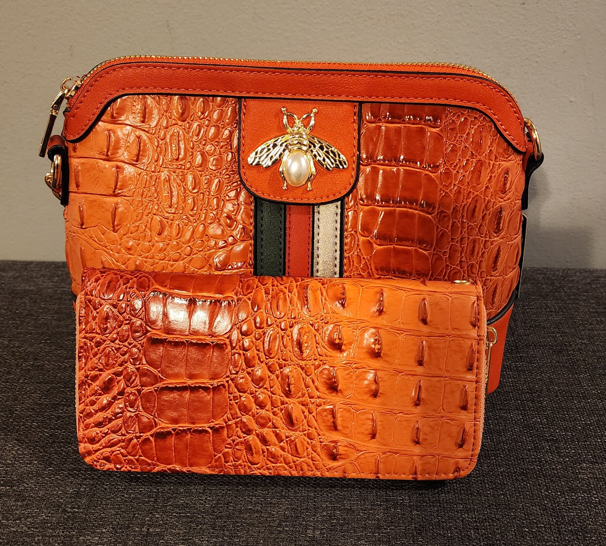 Alligator pattern bag