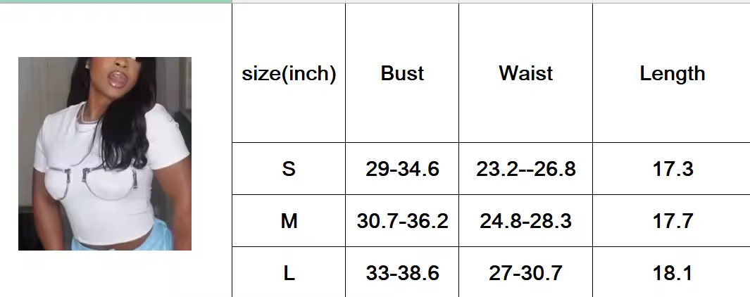 Women's Fashion Gothic Zipper Pocket Crewneck Short Sleeve Summer Crop T-Shirt Top