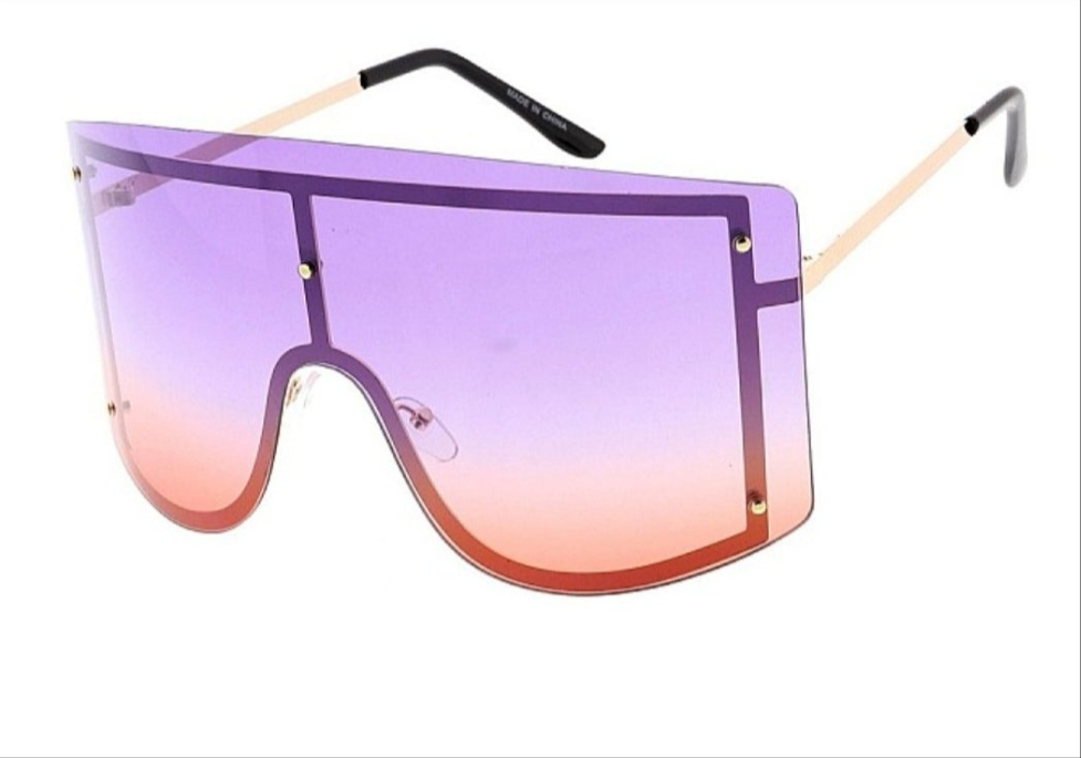 Temple Frame Shield Sunglasses