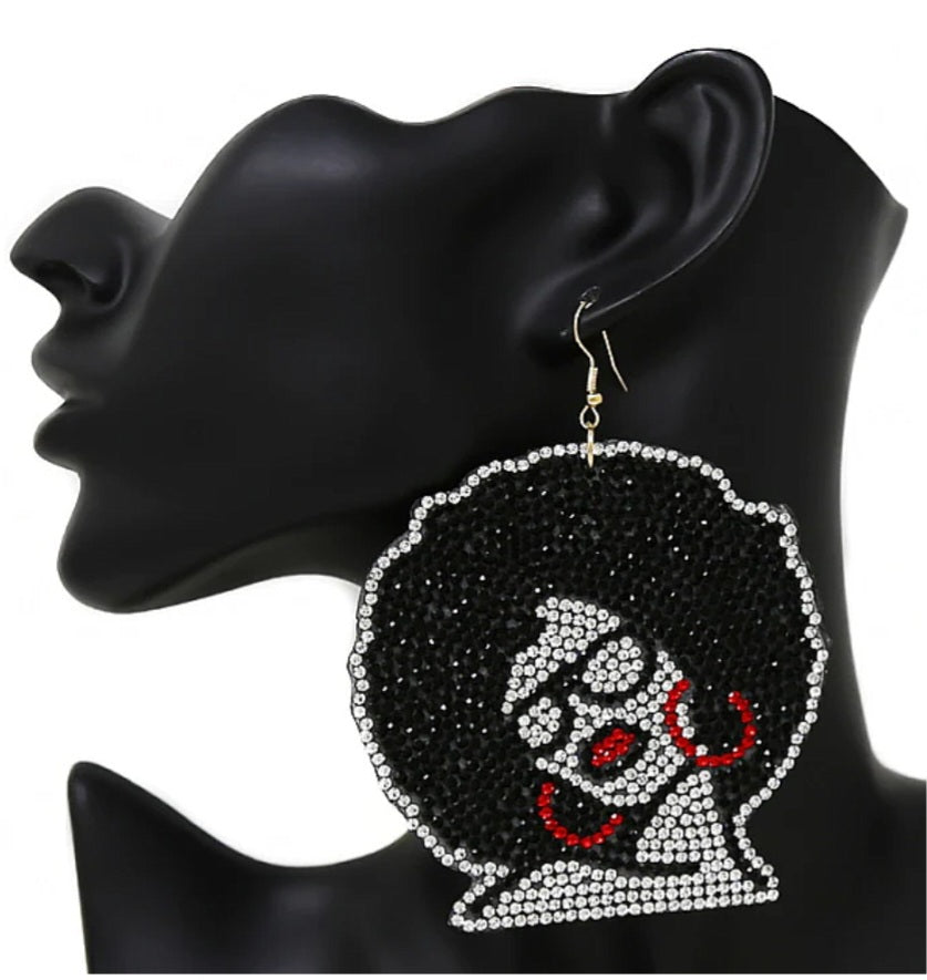 Afro leather earrings