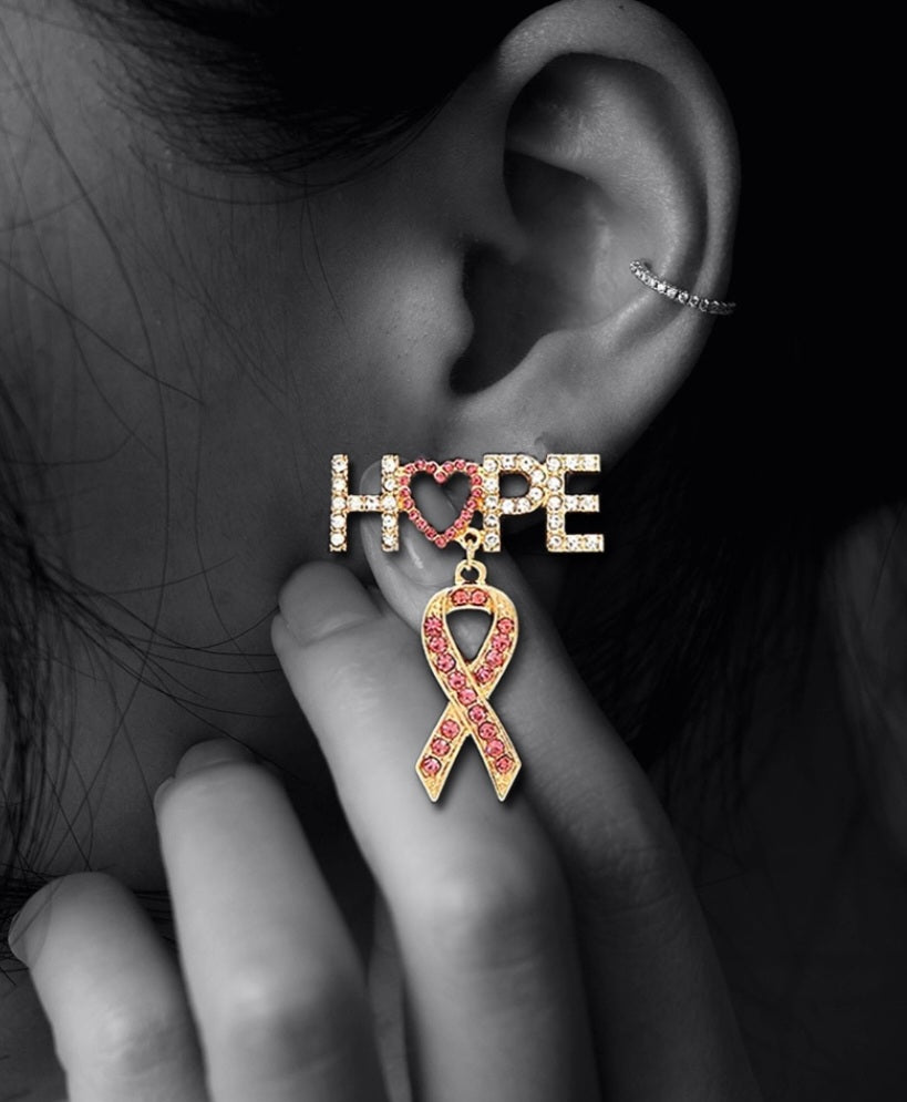 Pink Ribbon Earrings