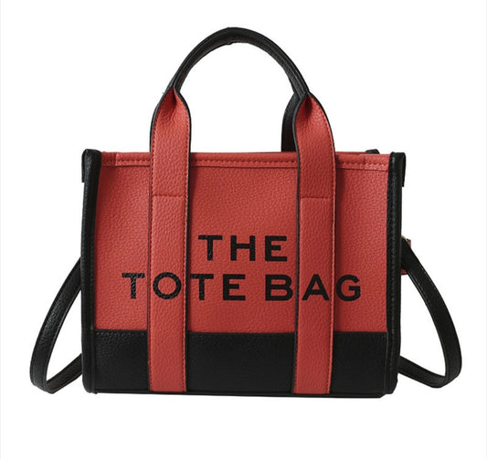 Colorblock leather shoulder bag