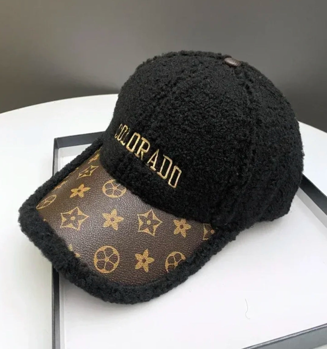 Fuzzy Monogram Baseball Hat
