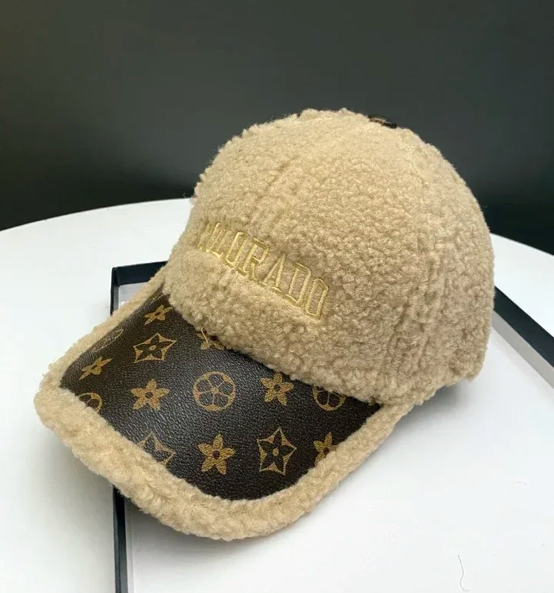 Fuzzy Monogram Baseball Hat