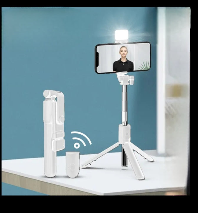 Portable selfie stick tripod