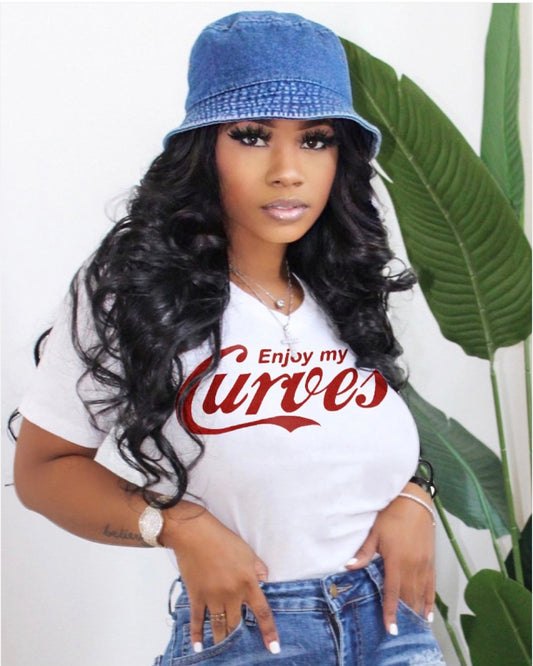 Letter Print V-Neck Tee