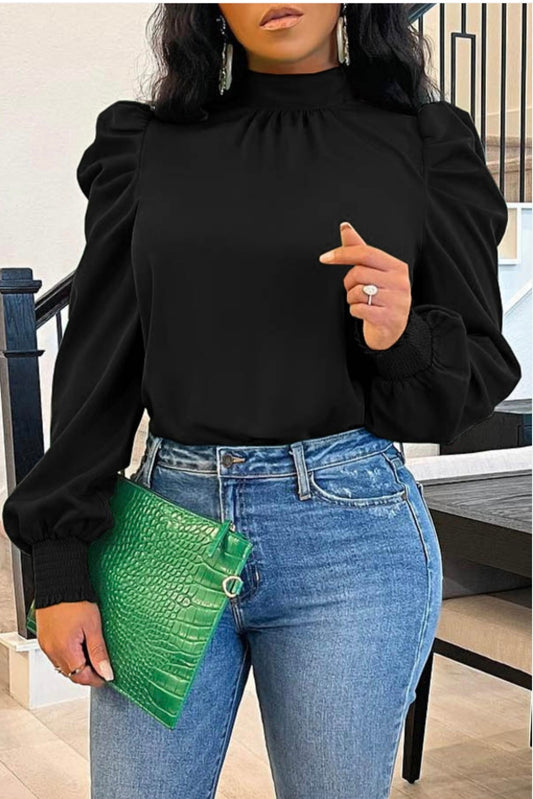 Long Sleeve Solid Top with Back Drawstring - Comfortable, Stylish, and Adjustable Fit