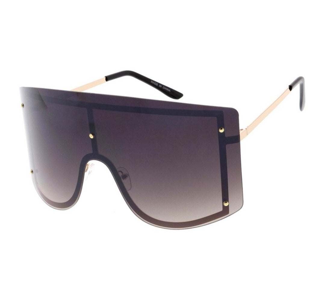Temple Frame Shield Sunglasses