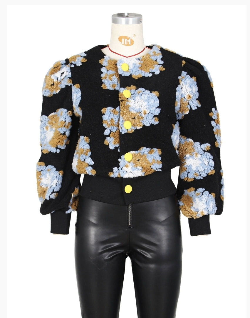 Flower cardigan sweater