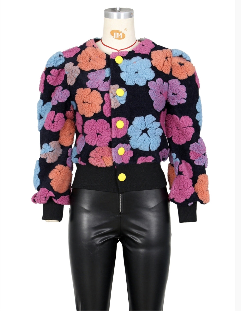 Flower cardigan sweater
