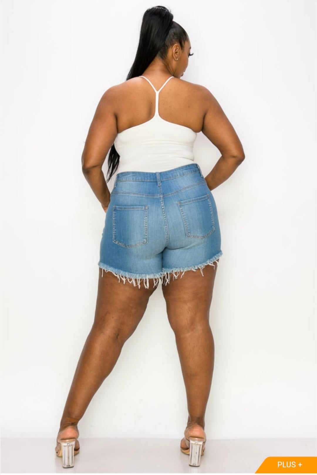 High-waisted plus size shorts
