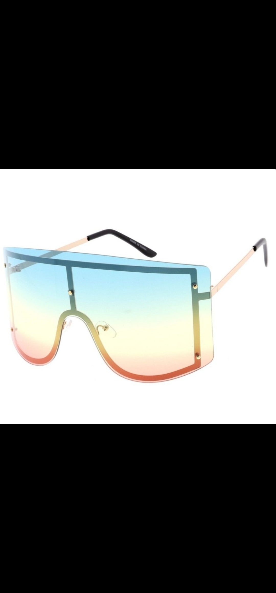 Temple Frame Shield Sunglasses