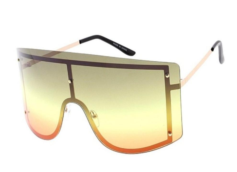 Temple Frame Shield Sunglasses