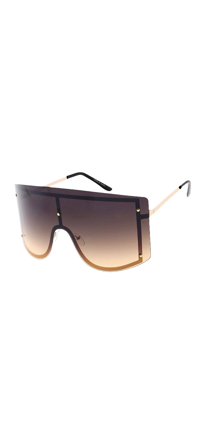 Temple Frame Shield Sunglasses