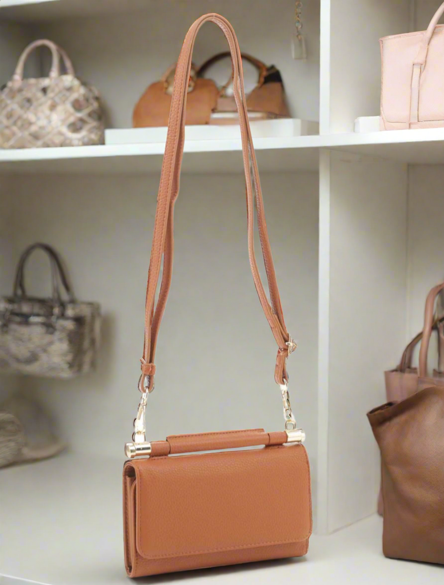 Folding crossbody wallet