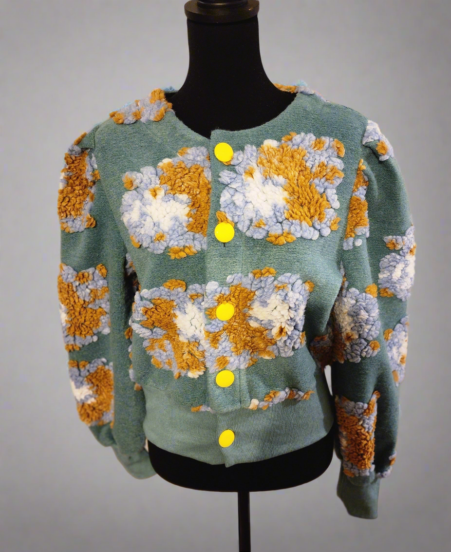 Flower cardigan sweater