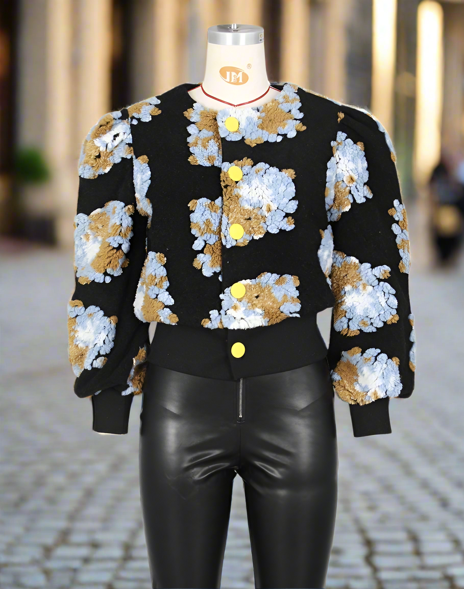 Flower cardigan sweater