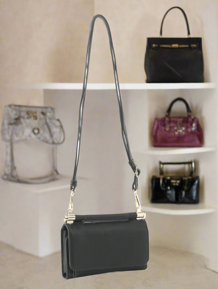 Folding crossbody wallet