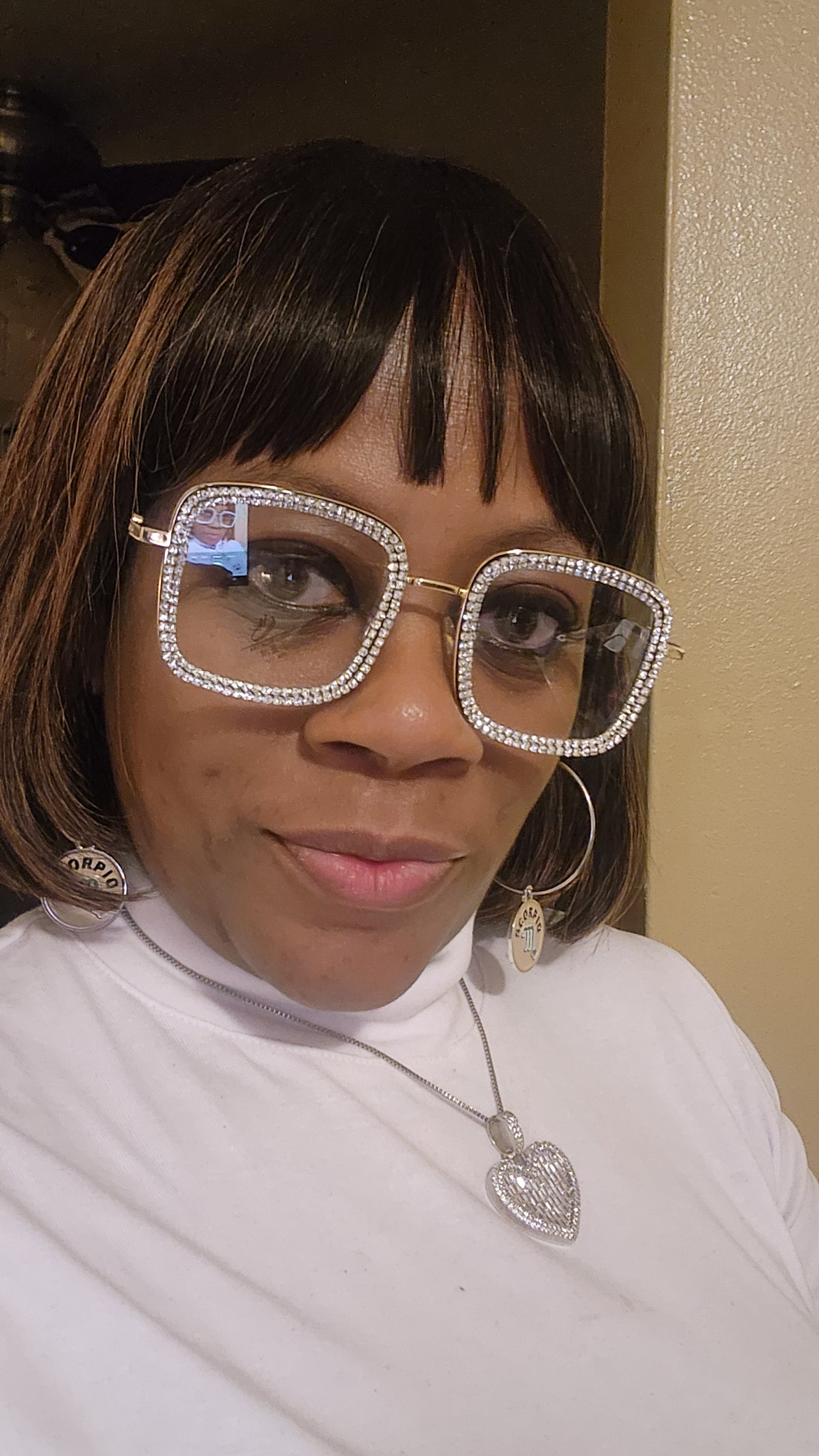 Maria's Bedazzled Square Glasses