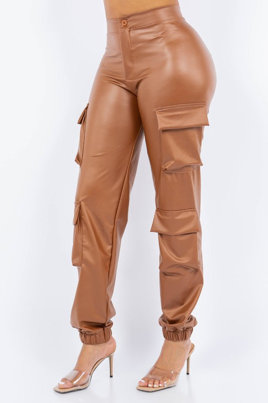 Leather Cargo Pants