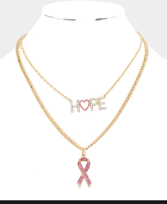 Hope  Breast Cancer Necklace