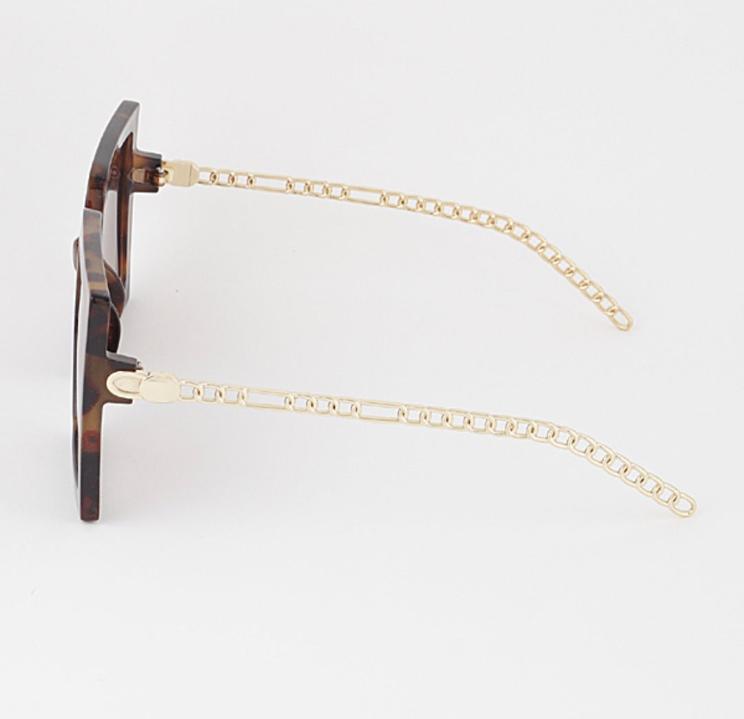 Boxy Link Chain Sunglasses