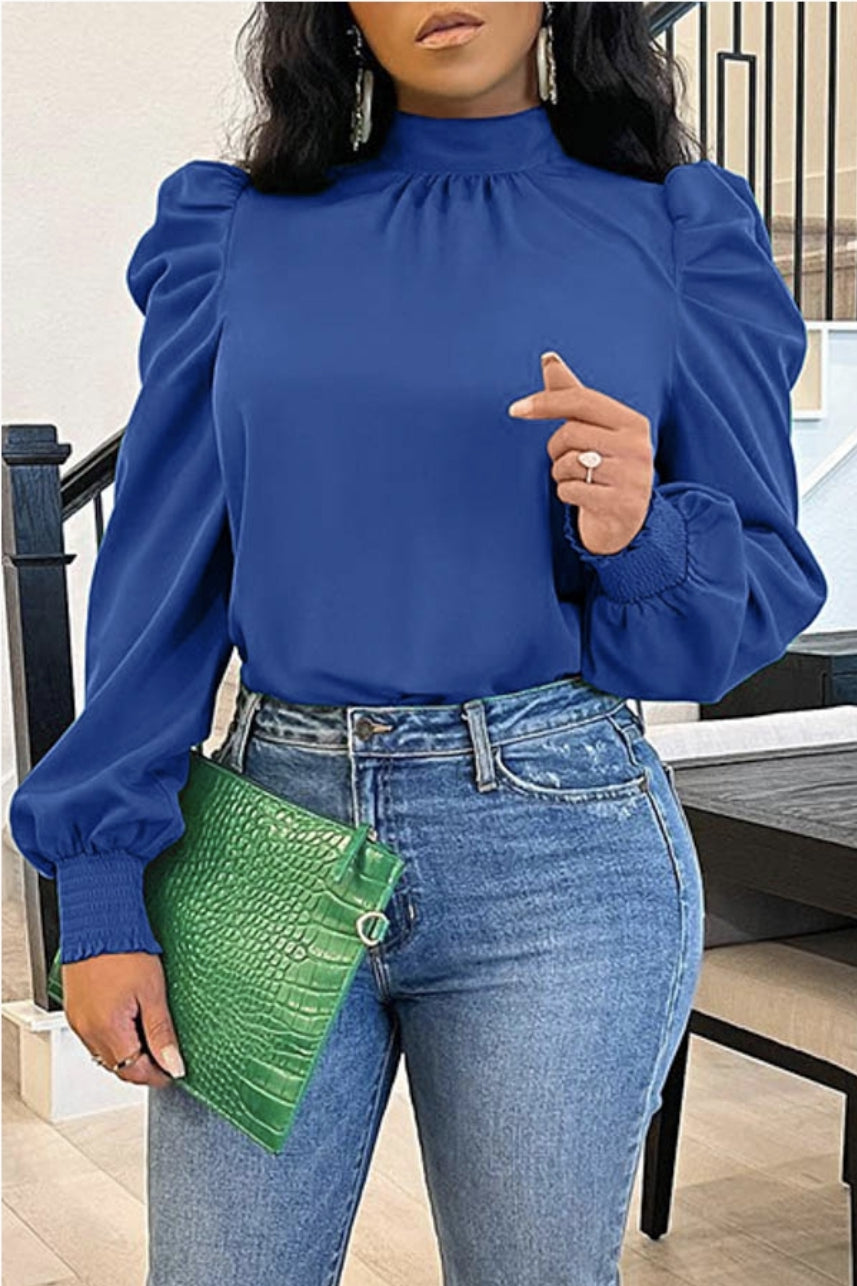 Long Sleeve Solid Top with Back Drawstring - Comfortable, Stylish, and Adjustable Fit