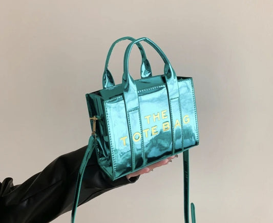 Metallic mini tote bag