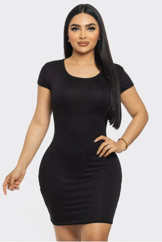 Plus Size Women Mini Short Sleeve Dress