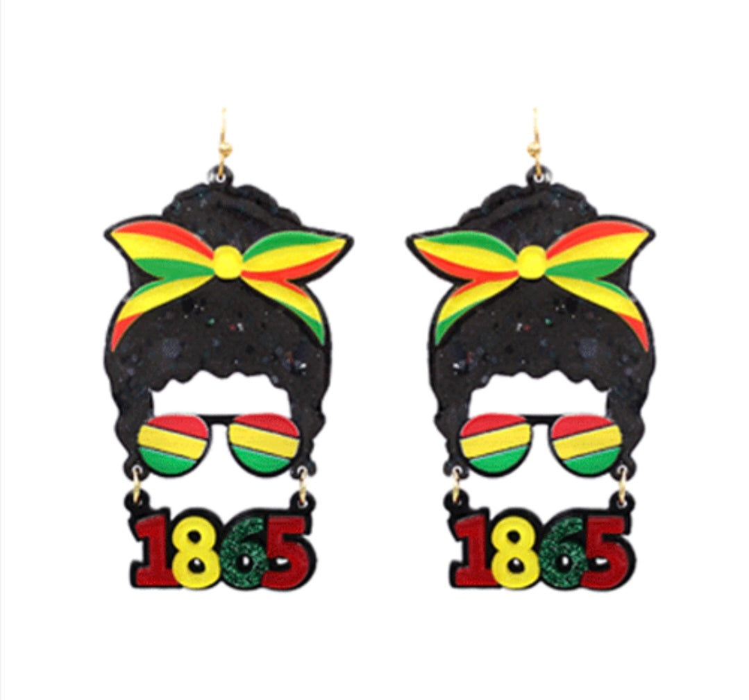 Juneteenth silhouette earring