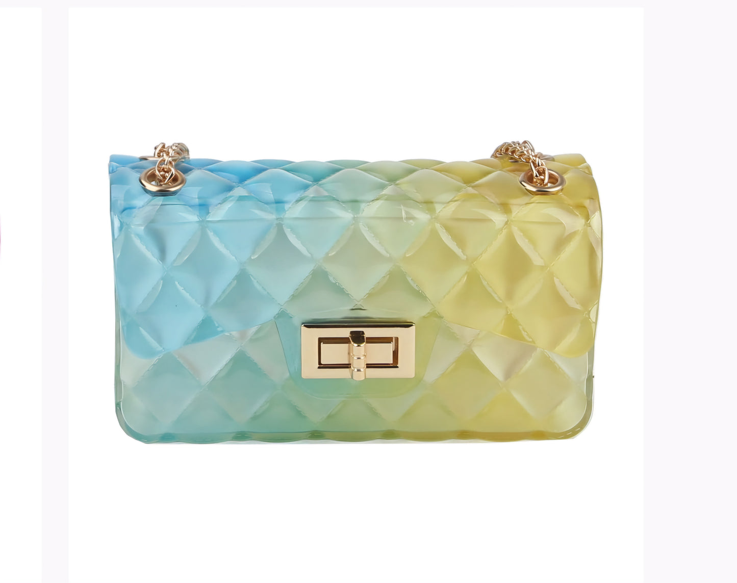 Quilt Embossed Multi Color Mini Jelly Classic Shoulder Bag