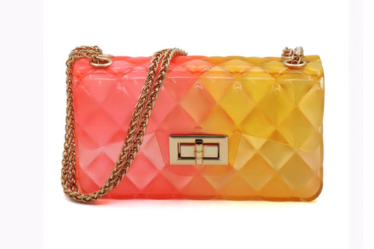 Quilt Embossed Multi Color Mini Jelly Classic Shoulder Bag