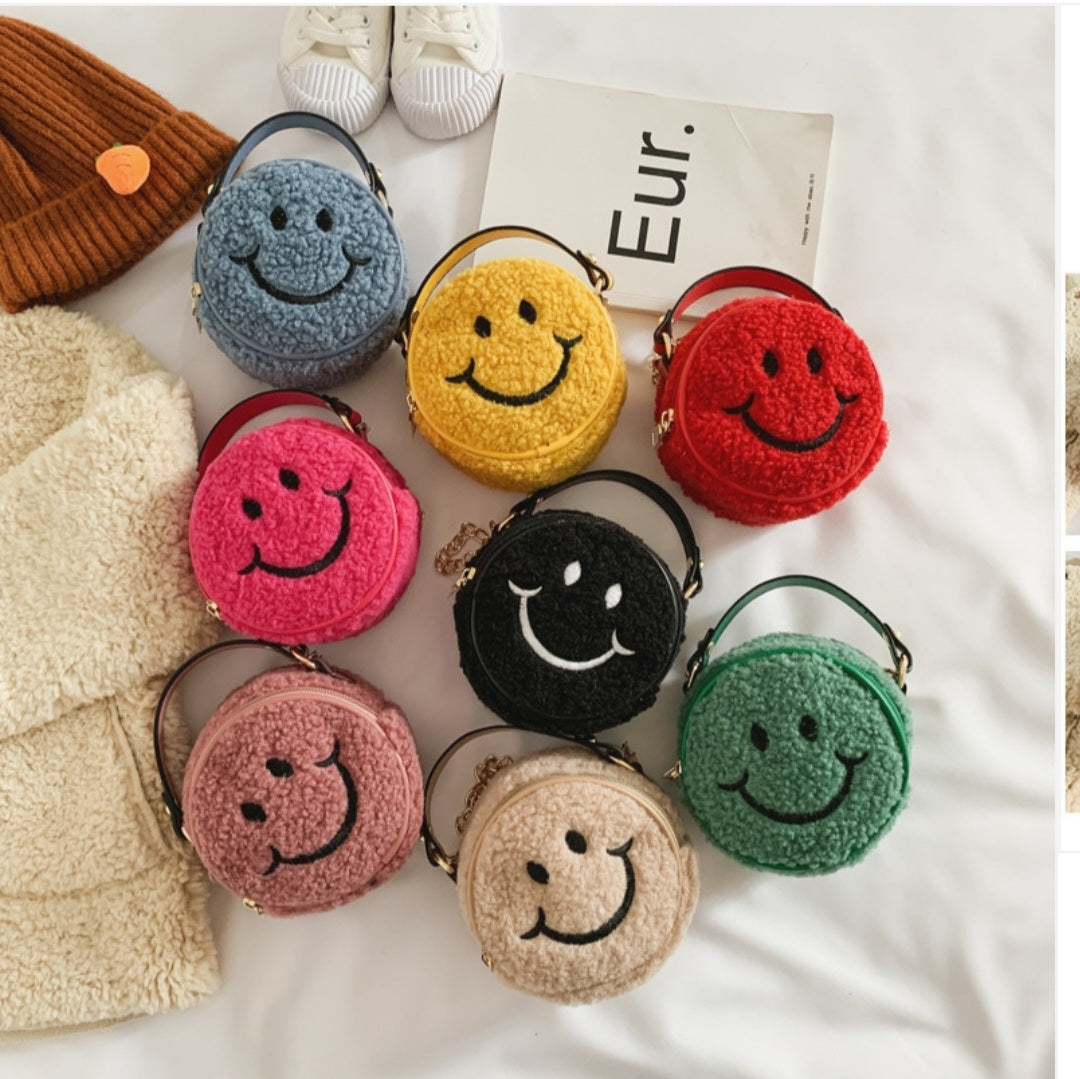 Smiley Face Sherpa handbag