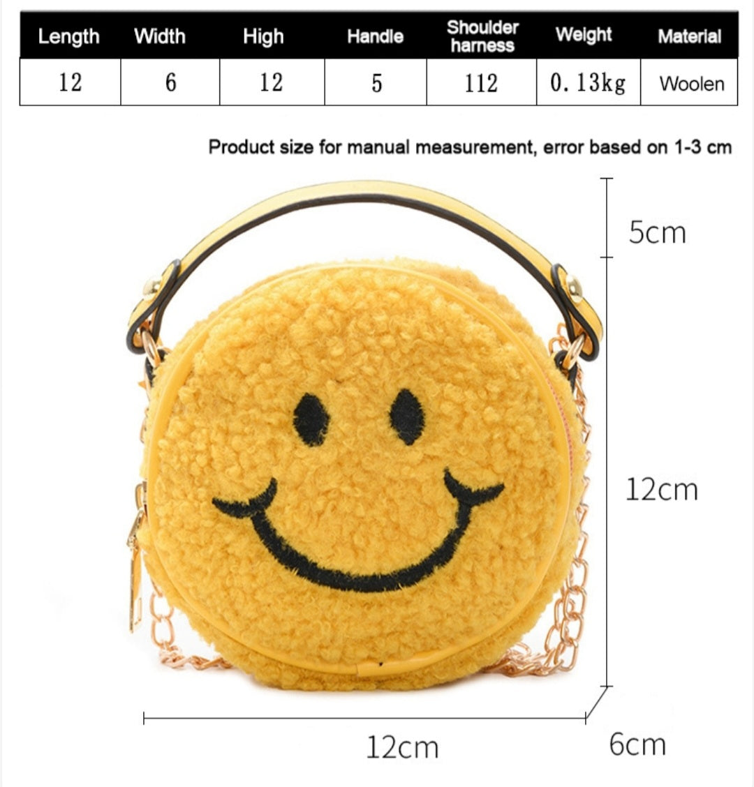 Smiley Face Sherpa handbag