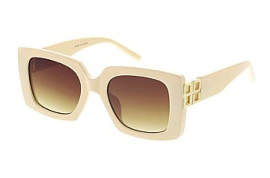 Square Sunglasses with Gold Detail Temples