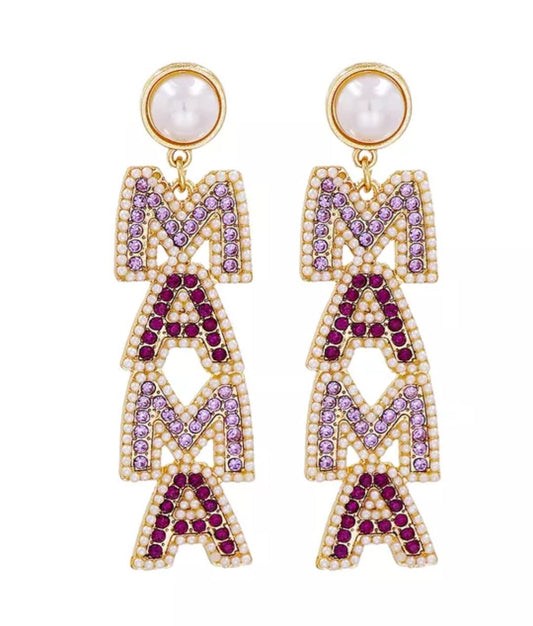 Purple statement earrings