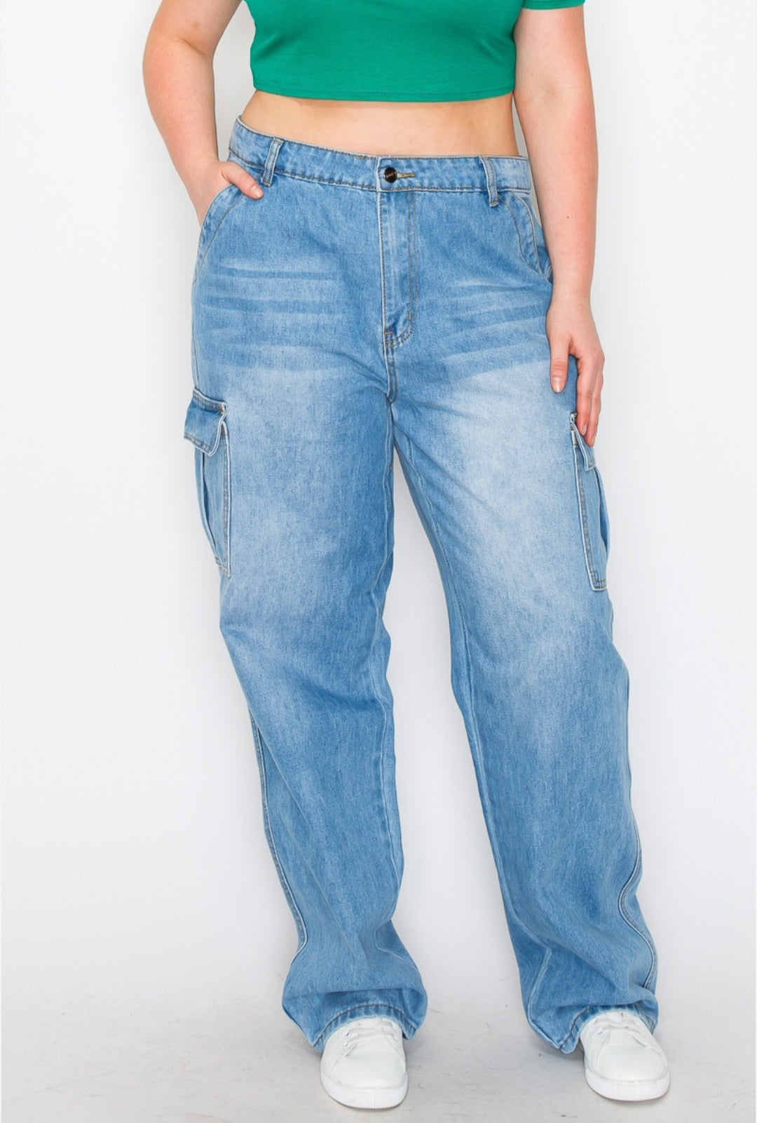 Plus Size Cargo Jeans