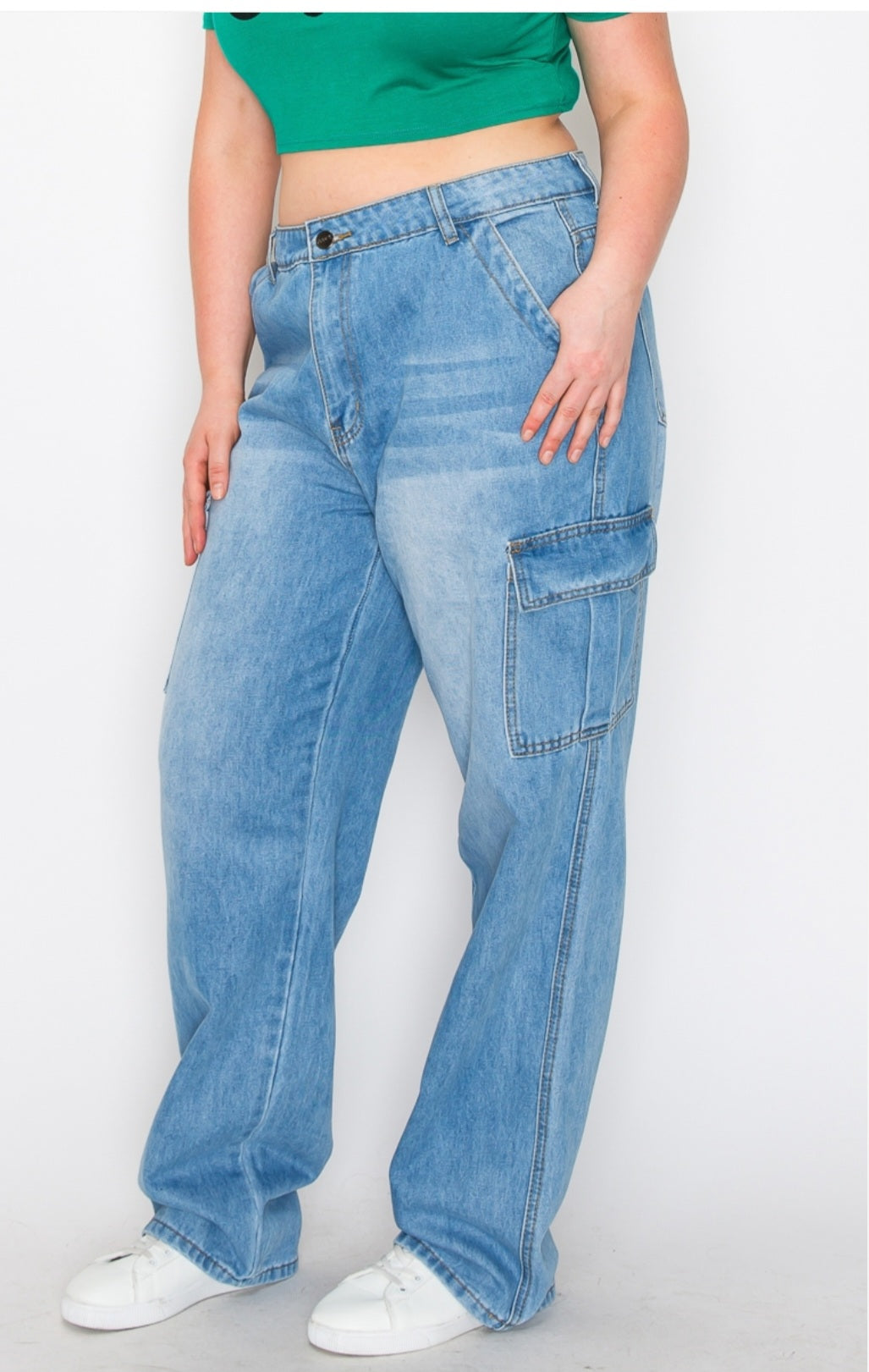 Plus Size Cargo Jeans